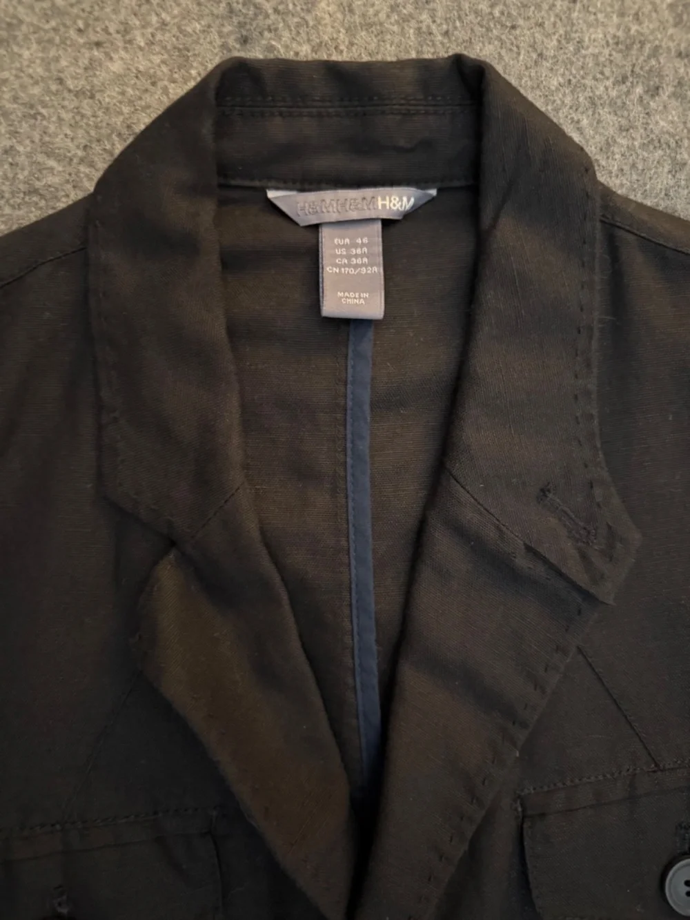 H&M Black Linen Blazer Jacket